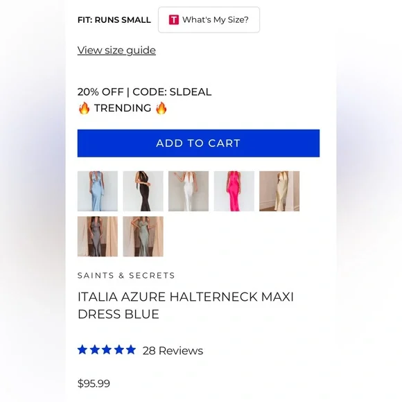 Selfie Leslie Italia Azure Halter Neck Maxi in Blue L - Picture 4 of 5